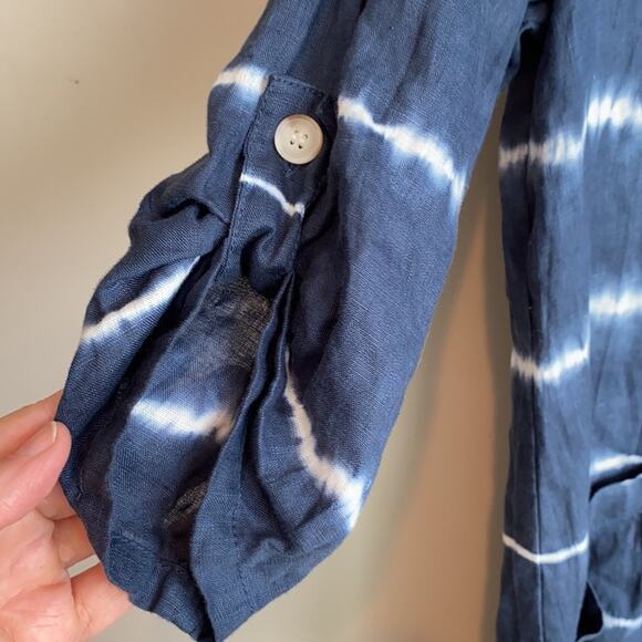 XCVI Women's Rori Linen Roll Tab Sleeve Tunic XS - Picture 5 of 10